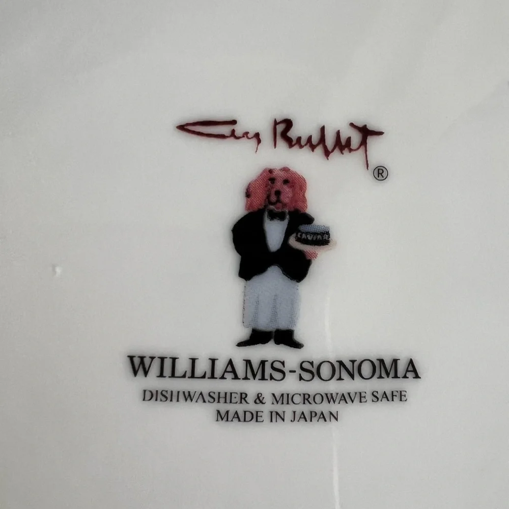 Williams Sonoma Guy Buffet Les Garcons Sommelier Waiter Salad/Dessert Plate Set5